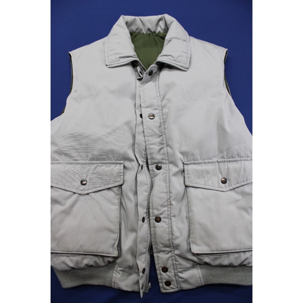 Vintage Outdoor‎ Exchange Down Feather Puffer Vest Reversible Gray Green Large